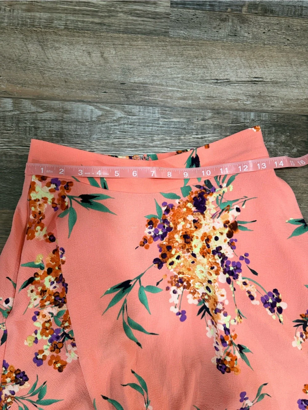eva mendes for New York & Company Coral Floral A-Line Skirt